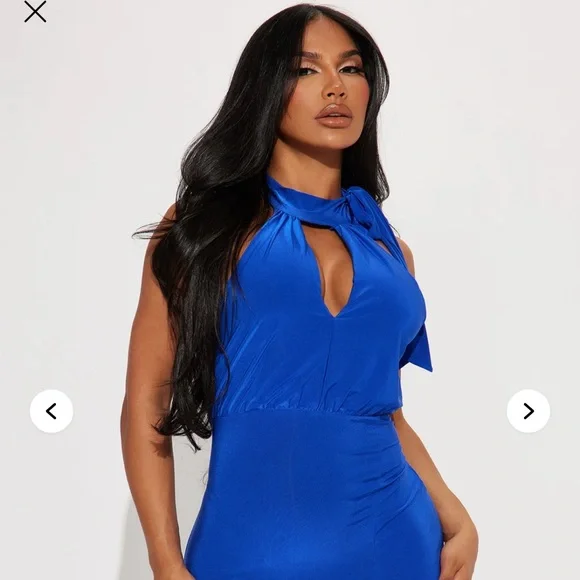 Sophisticated Nixie Midi Dress - Royal Blue - Picture 3 of 14